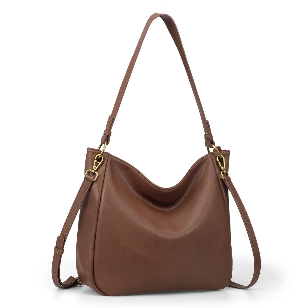 Genuine Leather Hobo Crossbody Bag Vintage Soft Shoulder Purse Two Straps